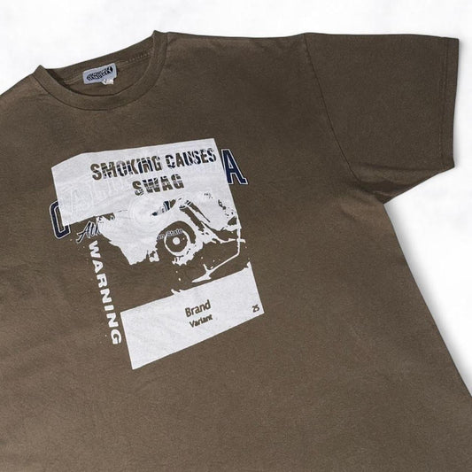 SMOKING CAUSES SWAG Reworked Tee Brown