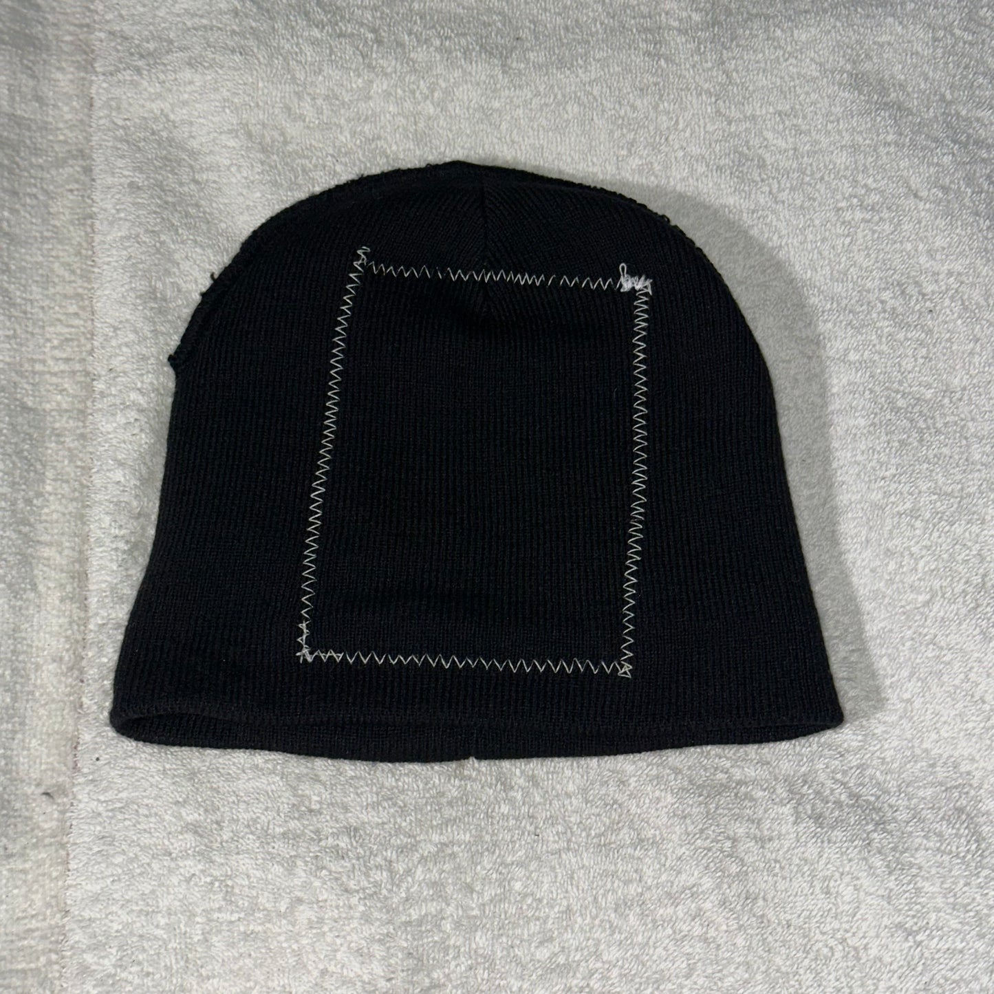 tall text denim patch Beanie