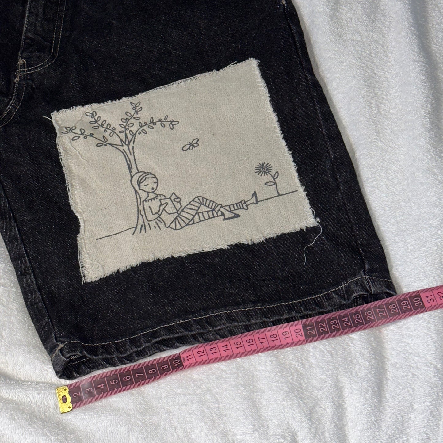 Scrap Patchwork Jorts Black