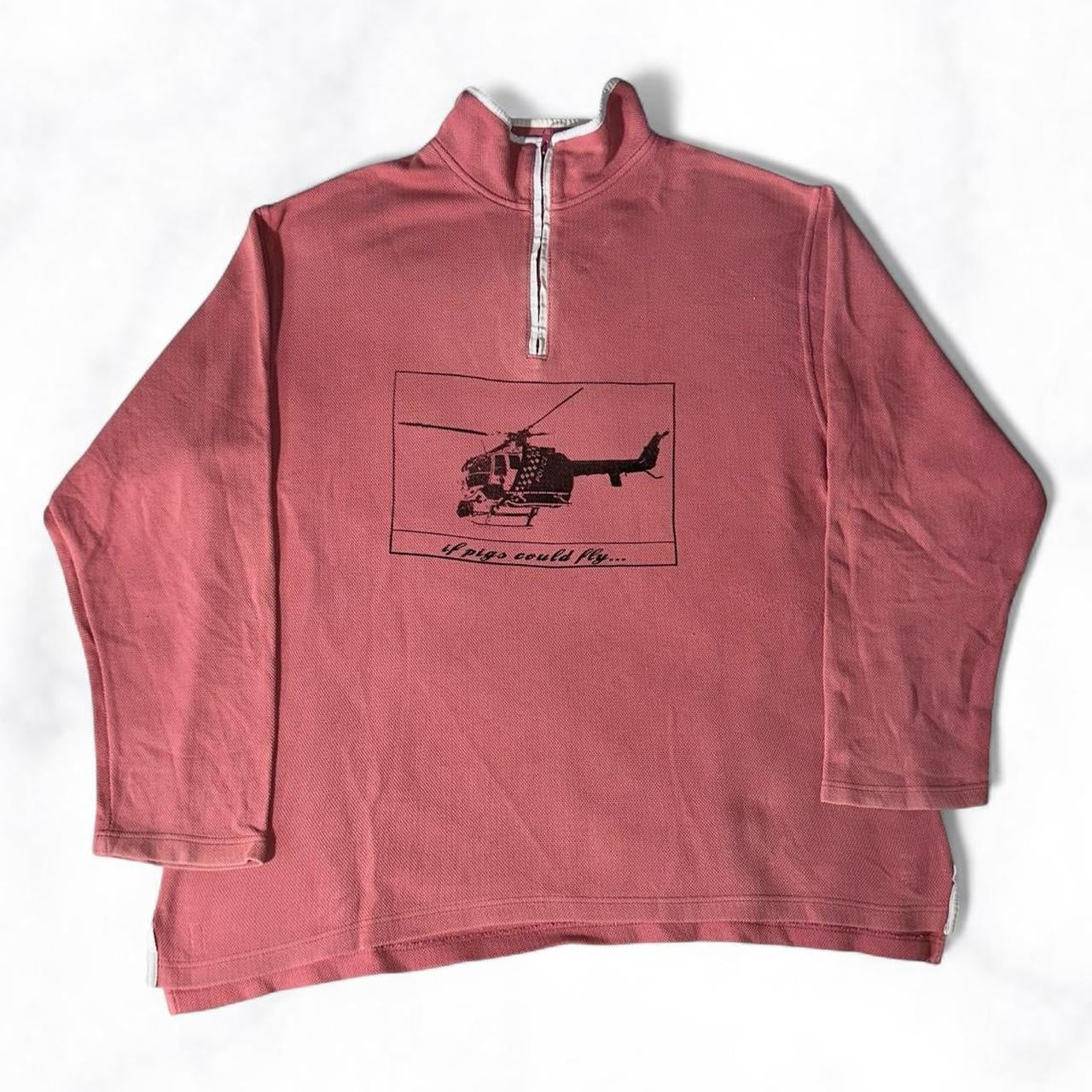 ‘if pigs could fly’ Quarter Zip Pink