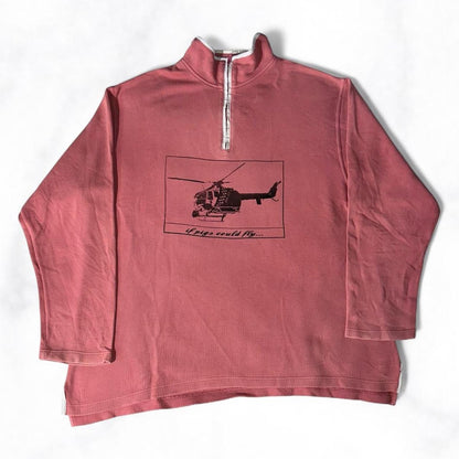 ‘if pigs could fly’ Quarter Zip Pink