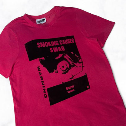 SMOKING CAUSES SWAG Baby Tee Pink