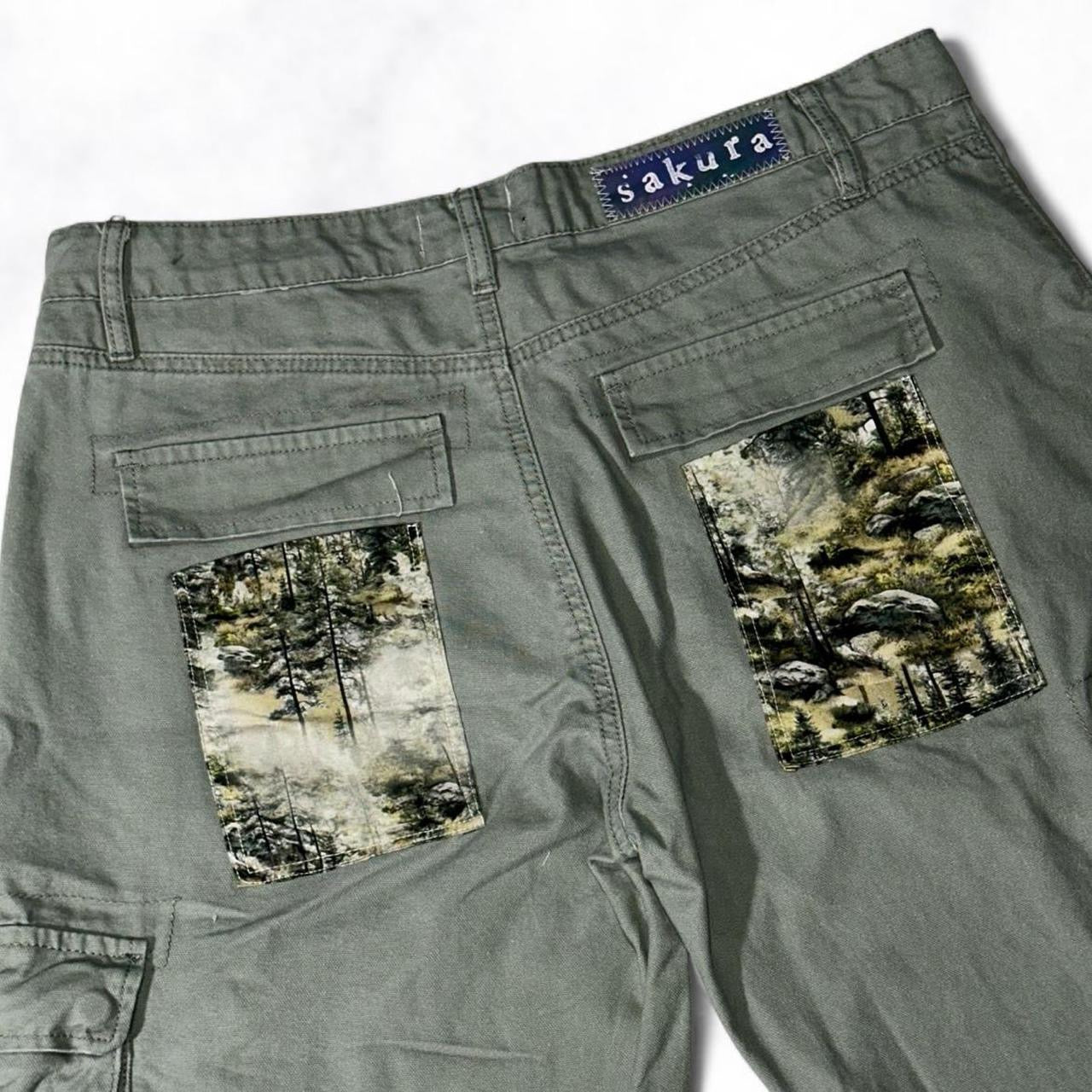 Print Cargo Pants Khaki