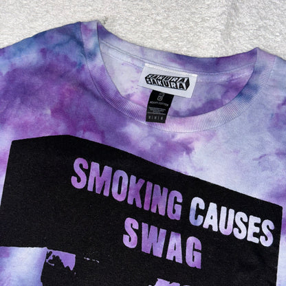 SMOKING CAUSES SWAG Tee Tie Dye Purple