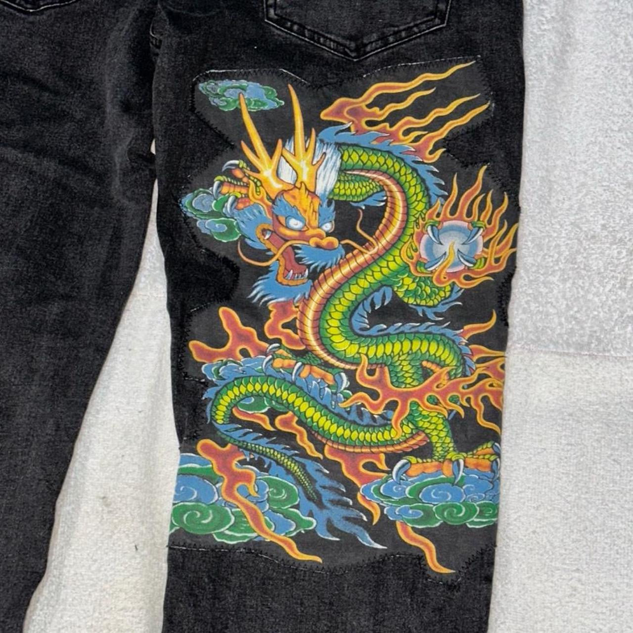 Dragon Patch Straight Jeans