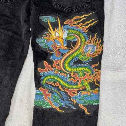 Dragon Patch Straight Jeans