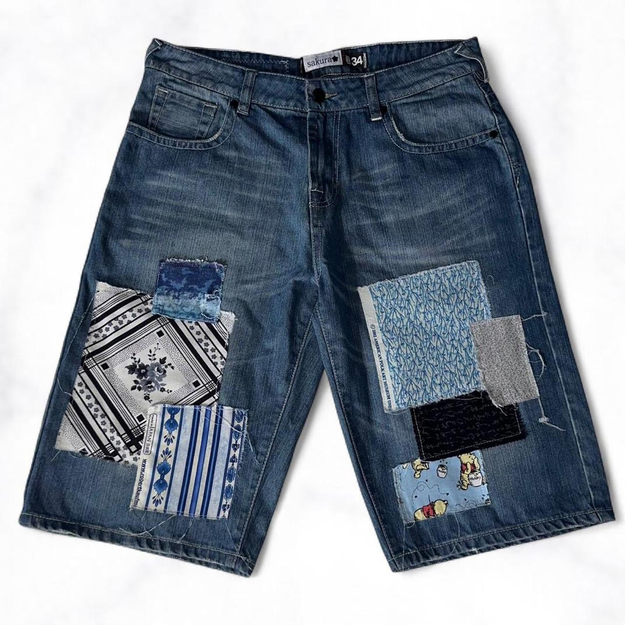 ‘Indigo’ Scrap Patchwork Jorts