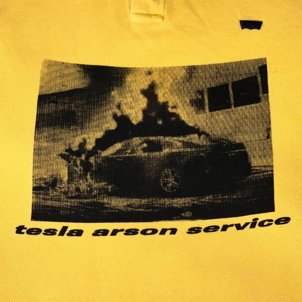 tesla arson service Polo Tee Yellow