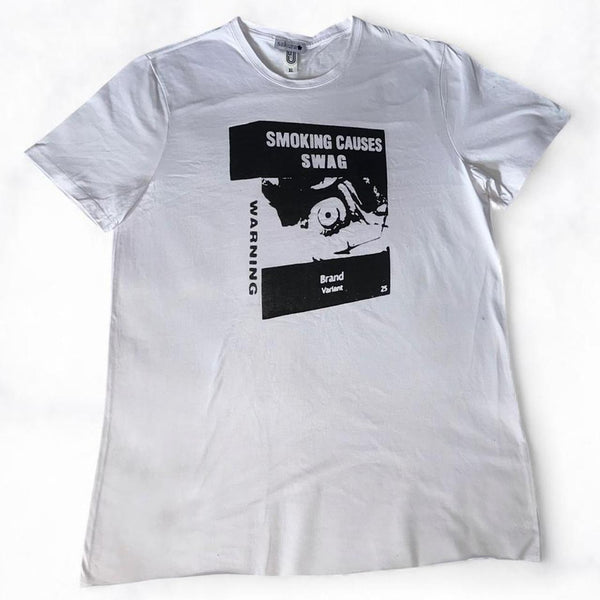 SMOKING CAUSES SWAG Tee White