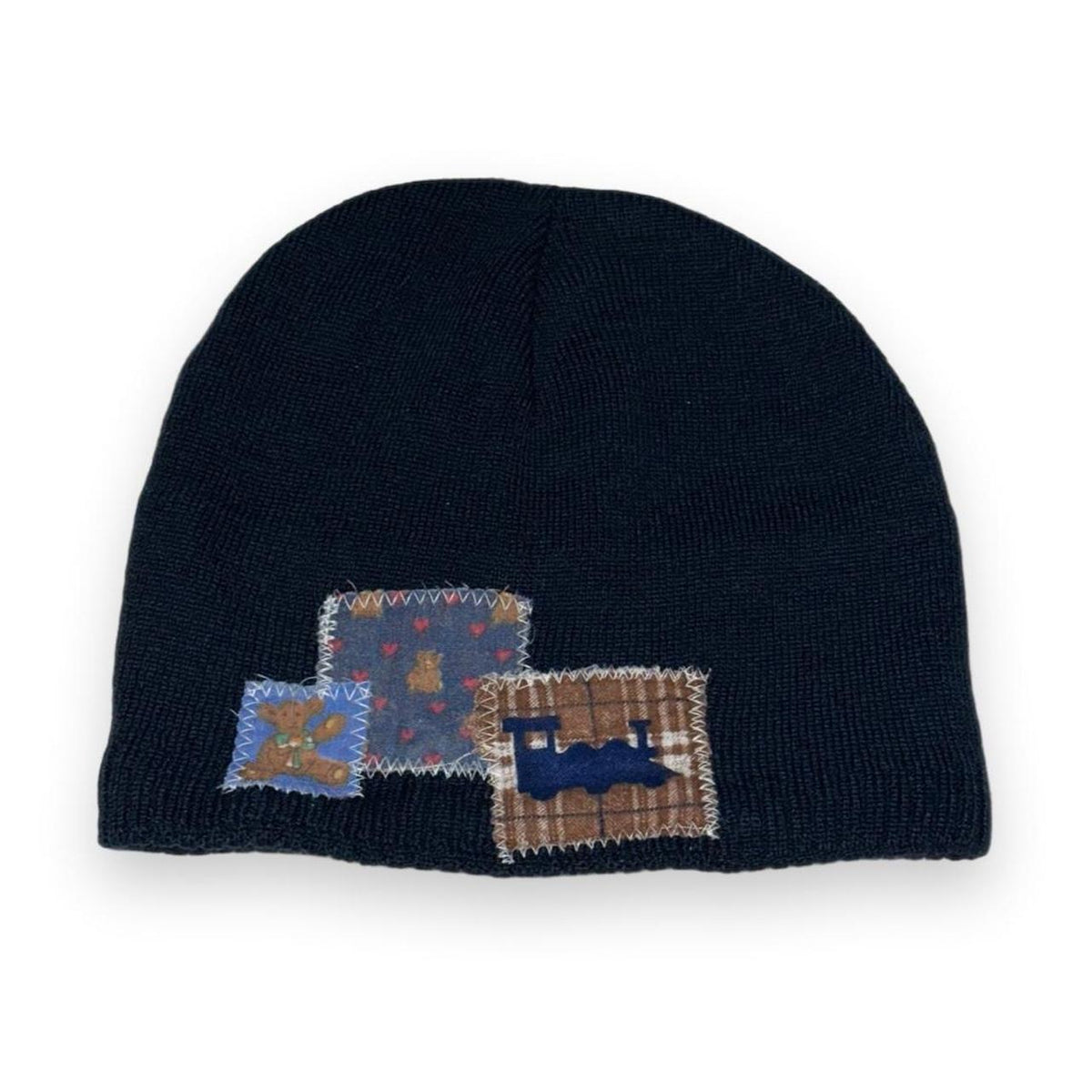 Navy Patchwork Beanie