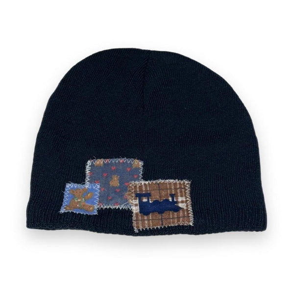 Navy Patchwork Beanie