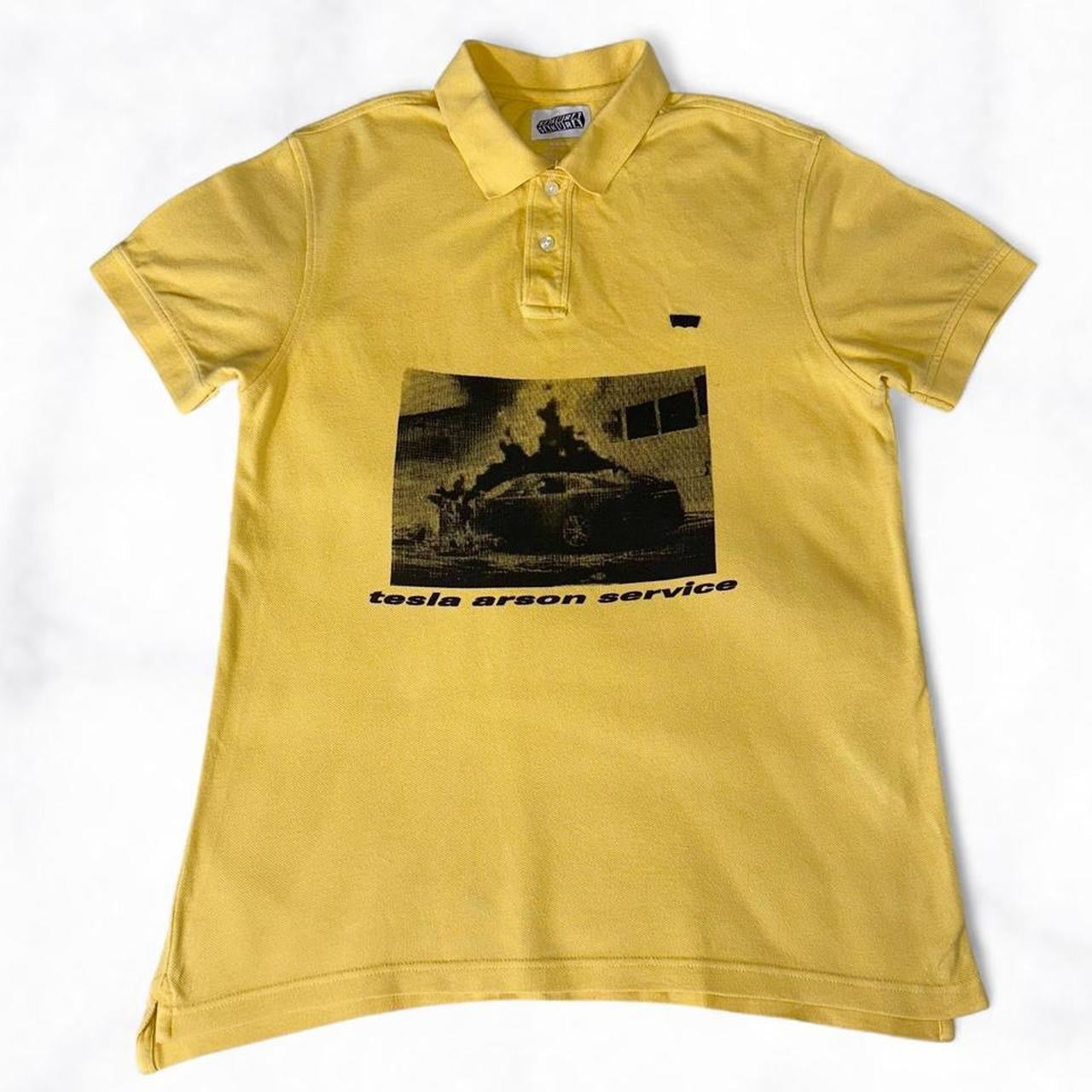 tesla arson service Polo Tee Yellow