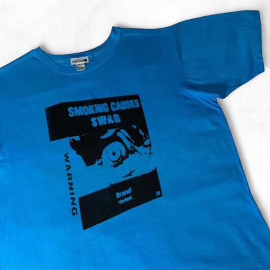 SMOKING CAUSES SWAG Tee Blue
