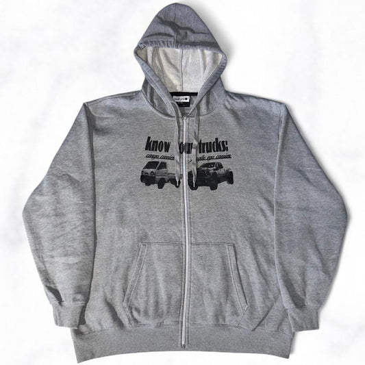 Know Your Trucks Zip-Up Hoodie Grey