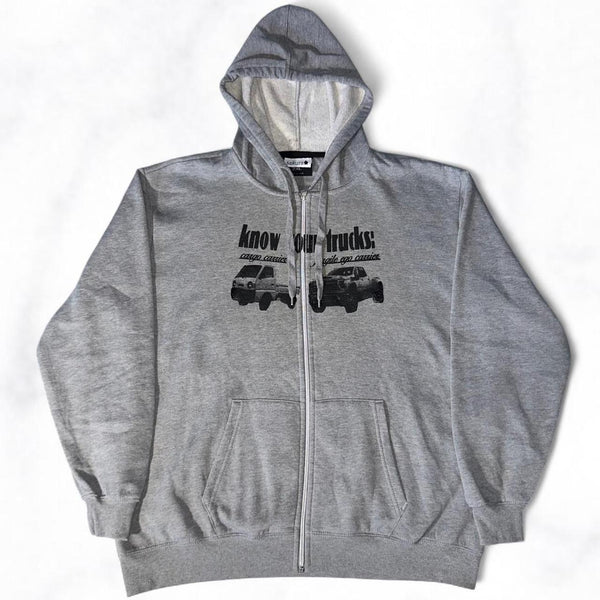 Know Your Trucks Zip-Up Hoodie Grey