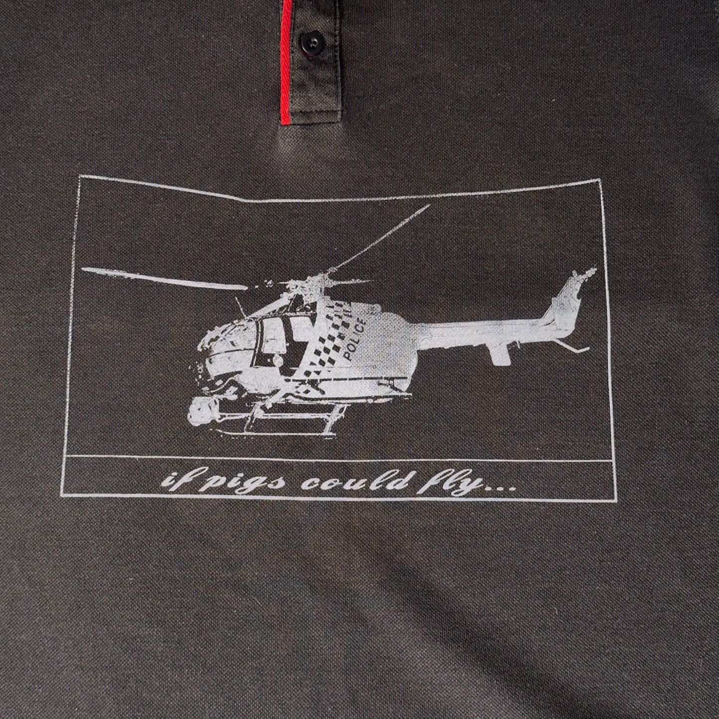 ‘if pigs could fly’ Polo Shirt Brown
