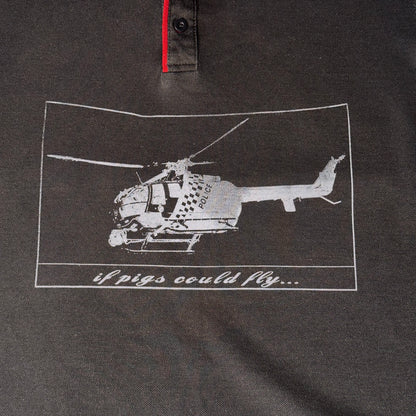 ‘if pigs could fly’ Polo Shirt Brown
