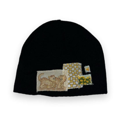 Black Patchwork Beanie