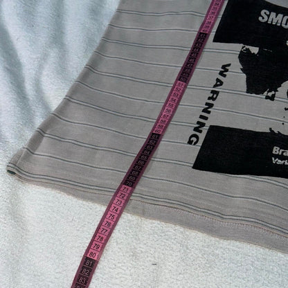 SMOKING CAUSES SWAG Polo Shirt Beige Striped