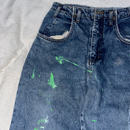 Splatter Anime Print Jeans