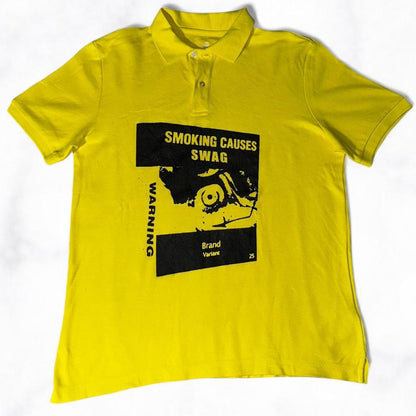 SMOKING CAUSES SWAG Polo Tee Yellow