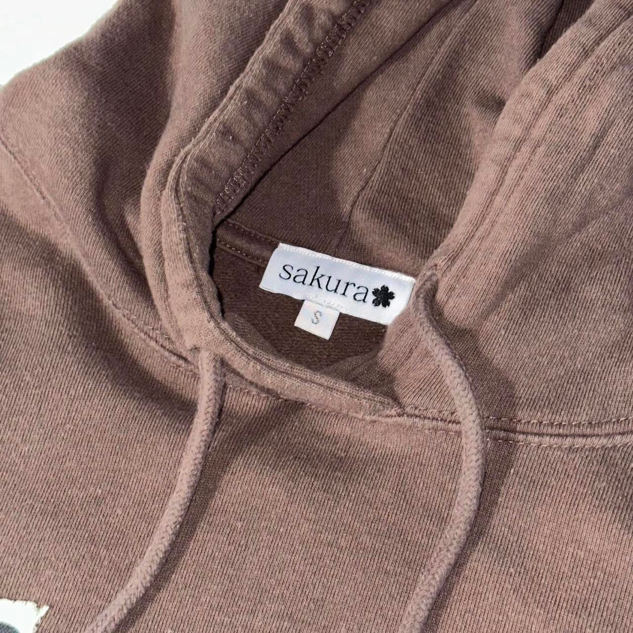 ‘ass riveter’ Patch Hoodie Brown