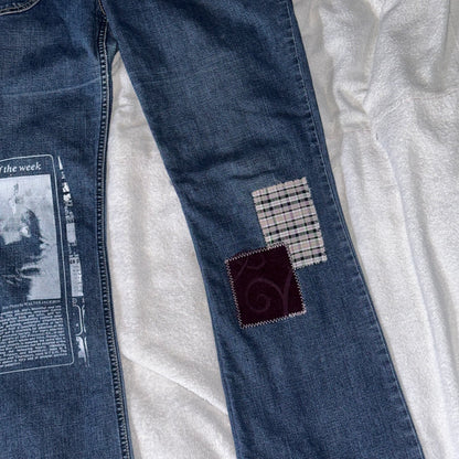 Scrap Patchwork Flare Jeans
