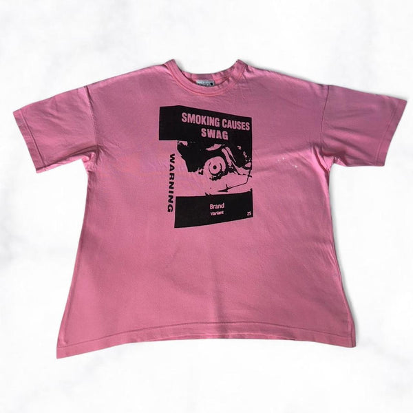 SMOKING CAUSES SWAG Tee Pink