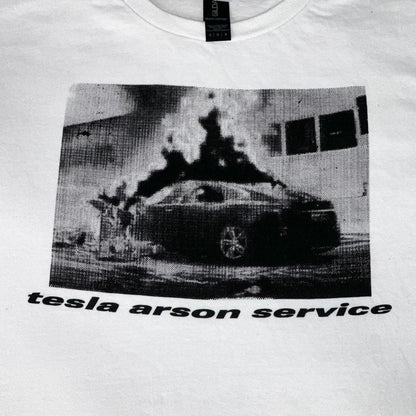 tesla arson service Tee White