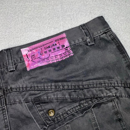 Print Cargo Pants Grey