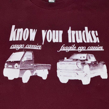 Know Your Trucks Tee Maroon