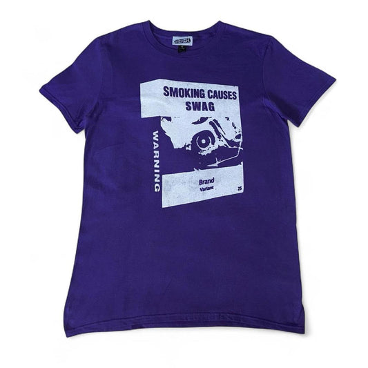 SMOKING CAUSES SWAG Tee Purple