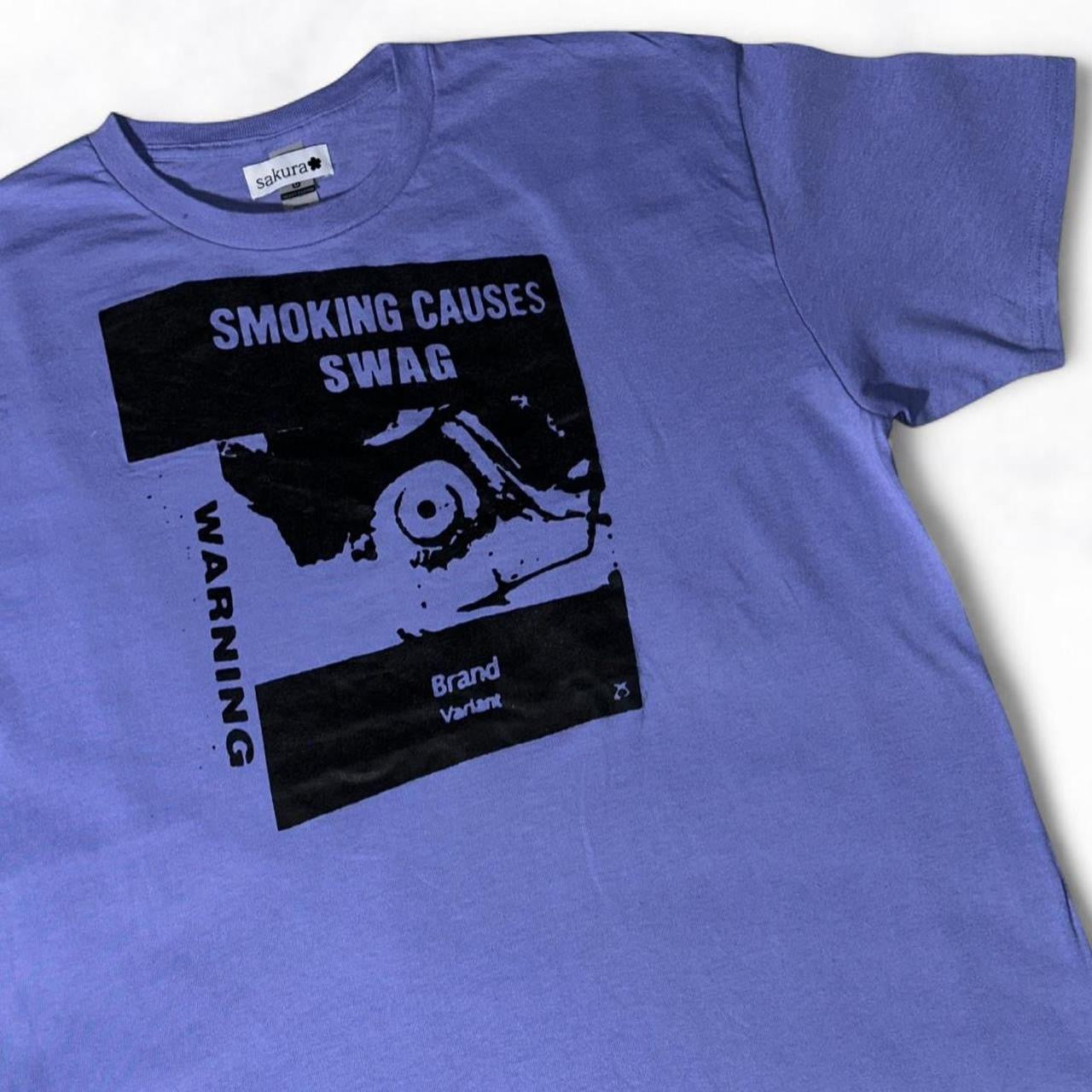 SMOKING CAUSES SWAG Tee Purple
