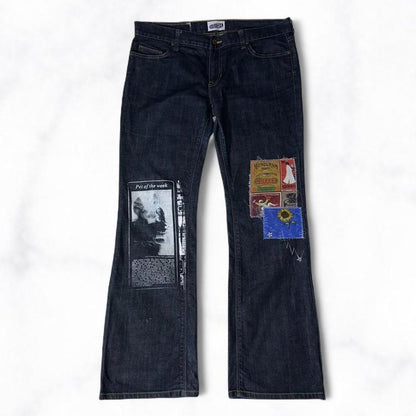 Scrap Patchwork Flare Jeans