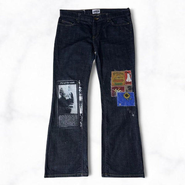 Scrap Patchwork Flare Jeans