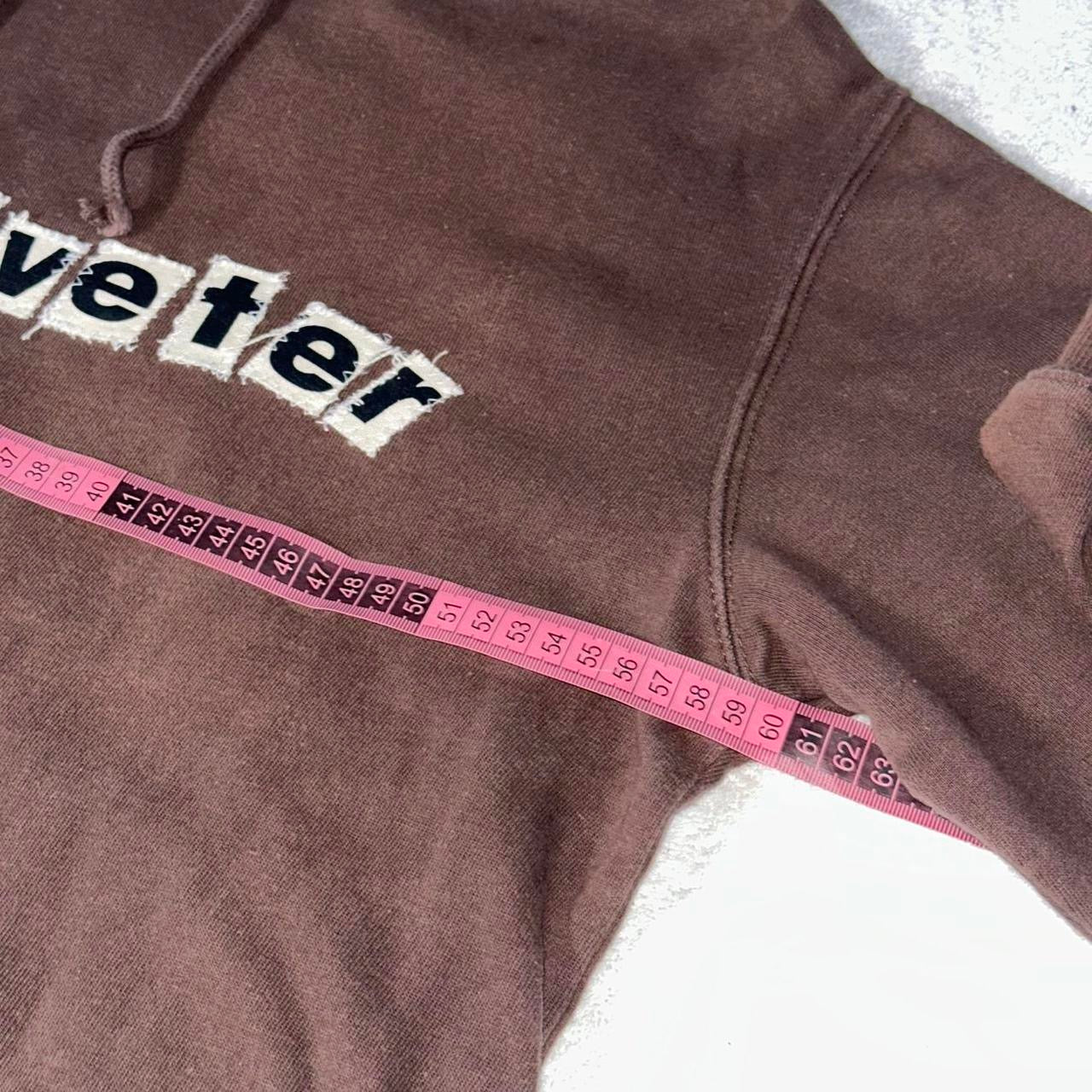 ‘ass riveter’ Patch Hoodie Brown
