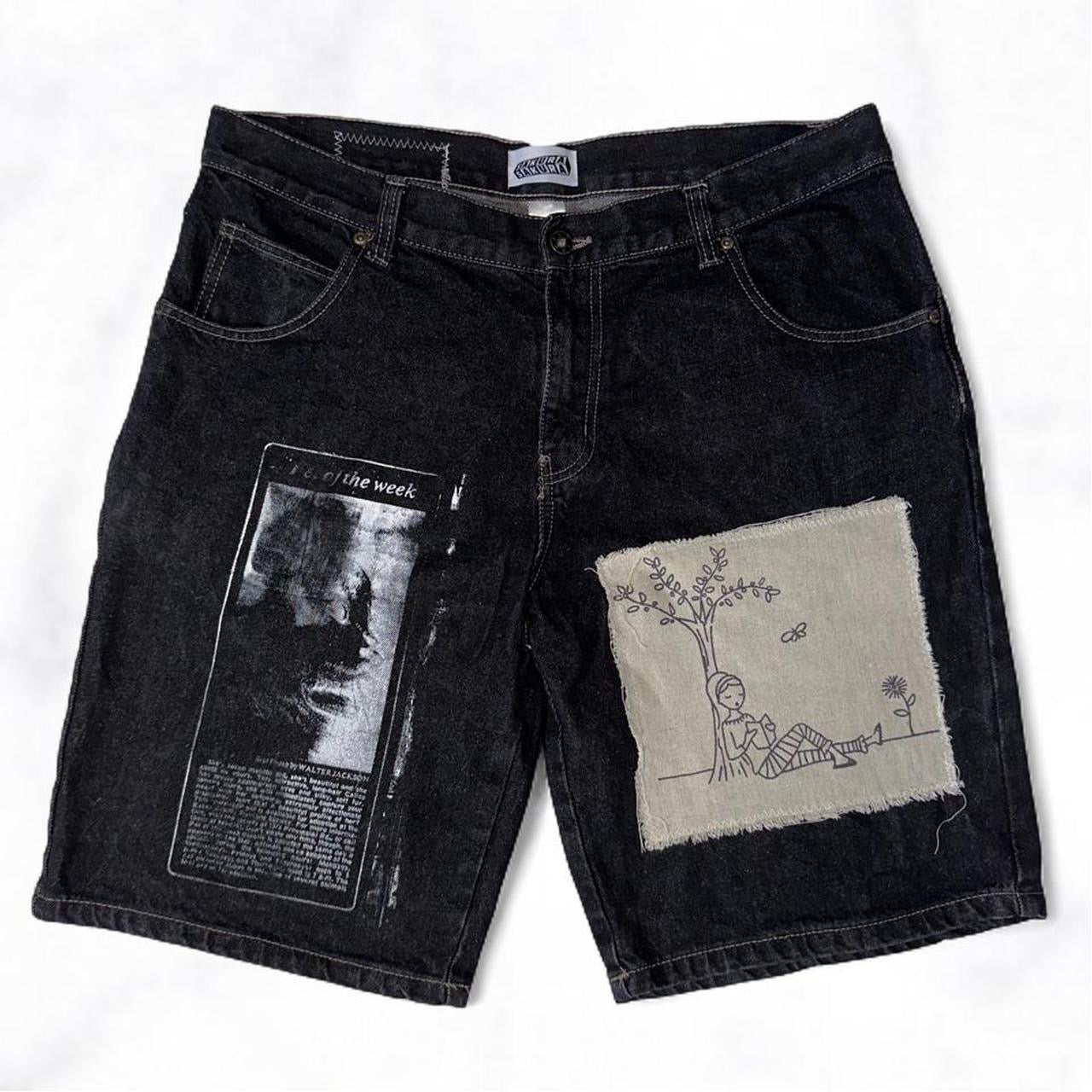 Scrap Patchwork Jorts Black