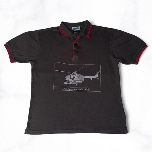 ‘if pigs could fly’ Polo Shirt Brown