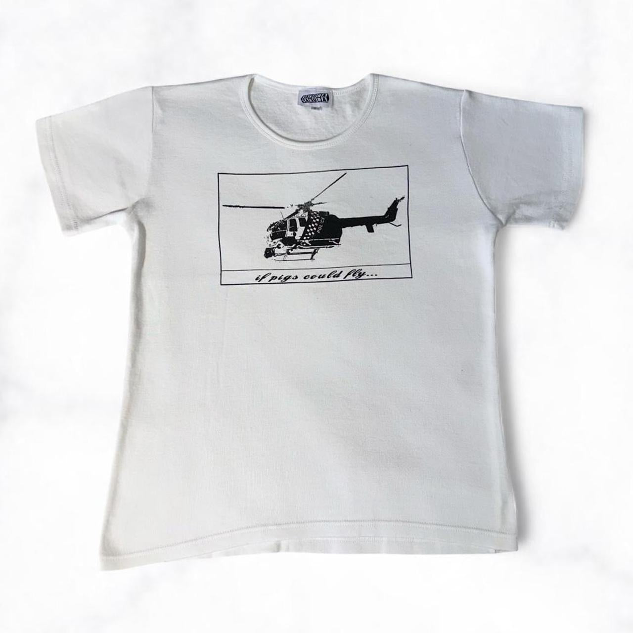‘if pigs could fly’ Tee White Fleece