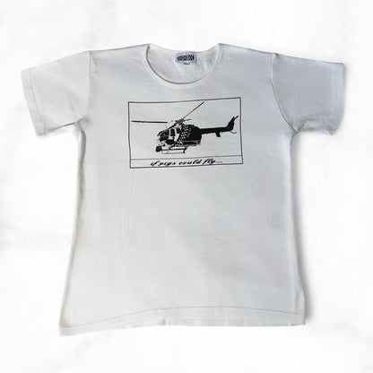 ‘if pigs could fly’ Tee White Fleece