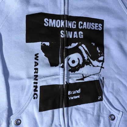 SMOKING CAUSES SWAG Zip-Up Hoodie Periwinkle