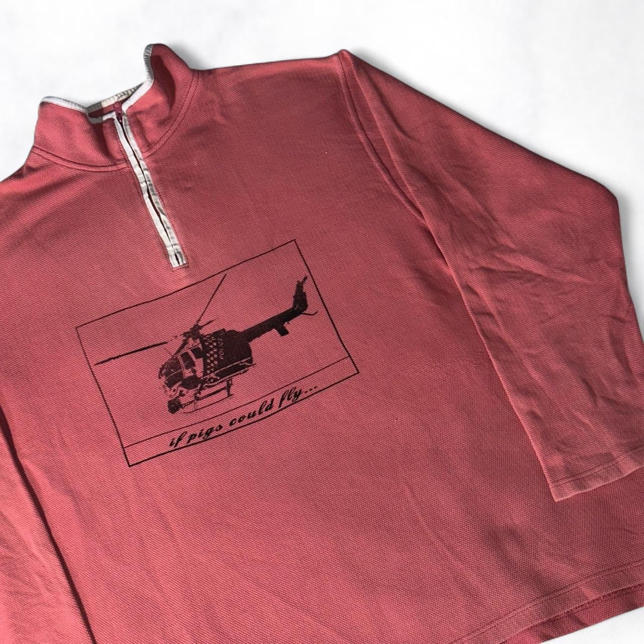 ‘if pigs could fly’ Quarter Zip Pink