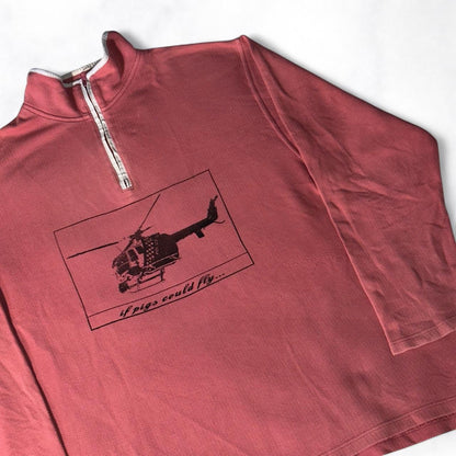 ‘if pigs could fly’ Quarter Zip Pink