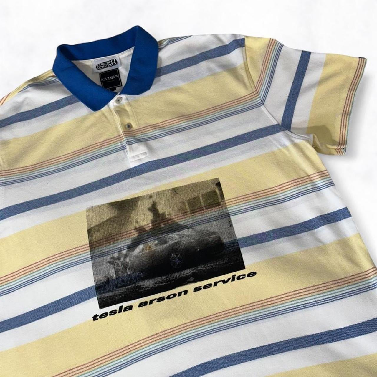 tesla arson service Polo Tee Striped