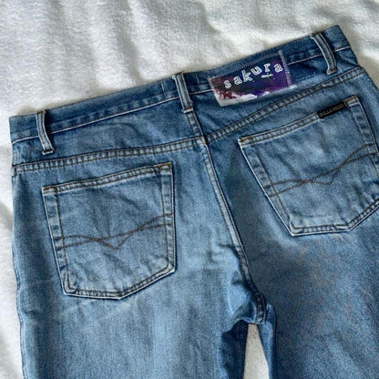 Anime Print Straight Jeans