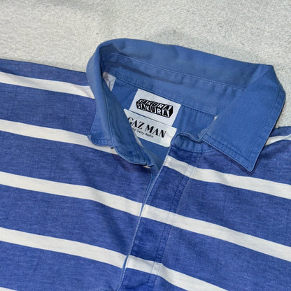 SMOKING CAUSES SWAG Polo Shirt Blue Striped