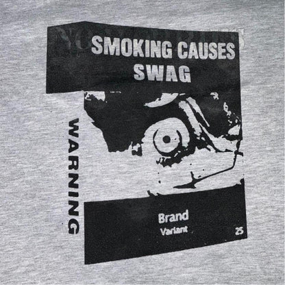 SMOKING CAUSES SWAG Reworked Tee Grey