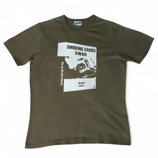 SMOKING CAUSES SWAG Tee Khaki
