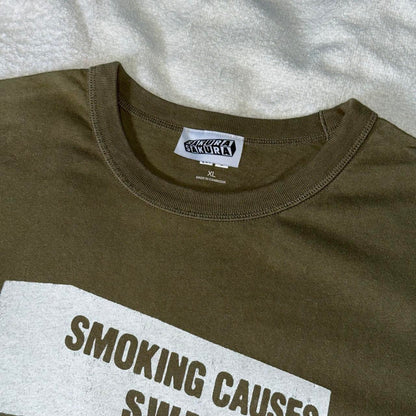 SMOKING CAUSES SWAG Tee Khaki