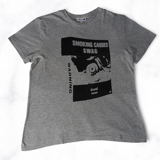 SMOKING CAUSES SWAG Tee Grey